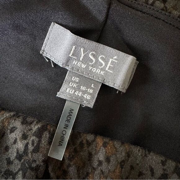 Lysse Laura Ponte Knit Ankle Leggings Olive Snake Print Size L - Picture 10 of 10